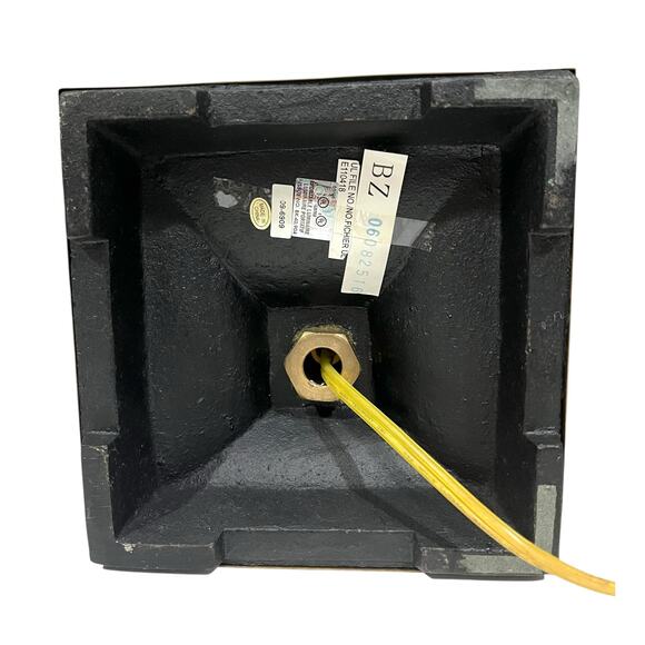 Vintage Wildwood Table Lamp Antique Brass Green Marble Fluted Art Deco Revival - Picture 14 of 15